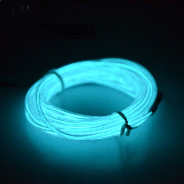 Flexible LED Light EL Wire String Strip Rope Glow Decor Neon Lamp USB Controlle 3M Energy Saving Mask Glasses Glow Line F277