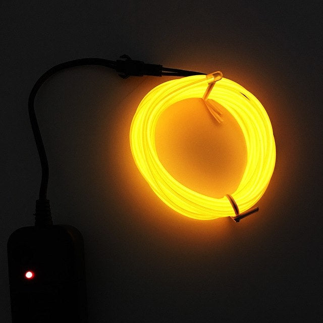 Flexible LED Light EL Wire String Strip Rope Glow Decor Neon Lamp USB Controlle 3M Energy Saving Mask Glasses Glow Line F277