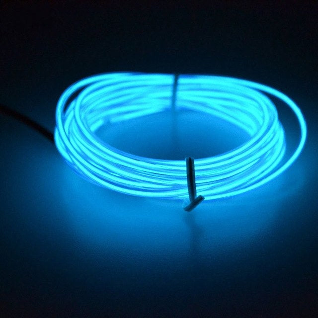 Flexible LED Light EL Wire String Strip Rope Glow Decor Neon Lamp USB Controlle 3M Energy Saving Mask Glasses Glow Line F277