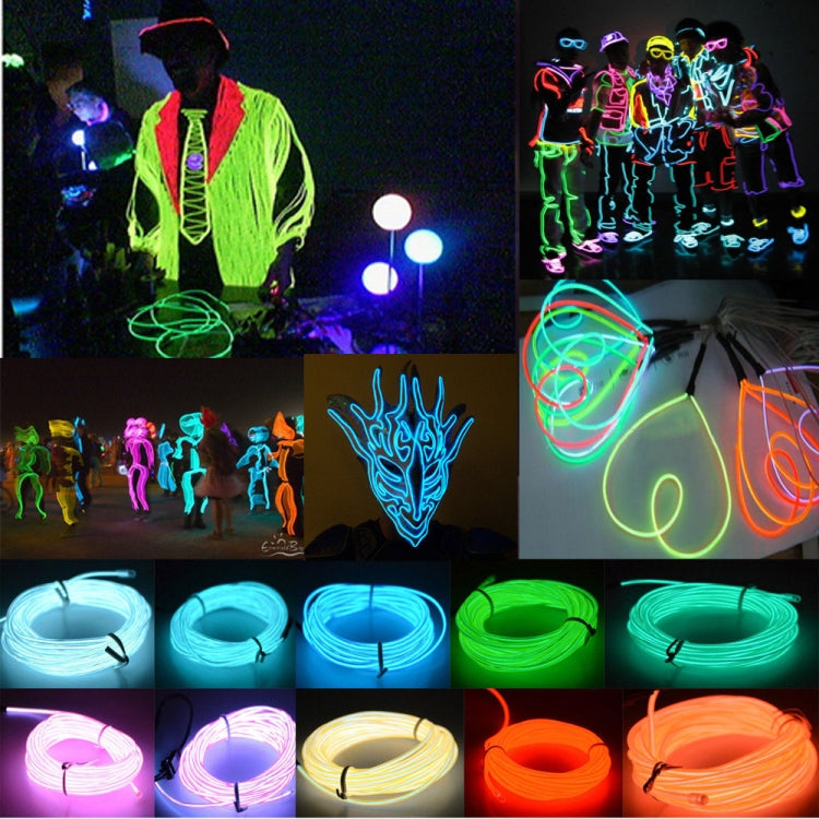 Flexible LED Light EL Wire String Strip Rope Glow Decor Neon Lamp USB Controlle 3M Energy Saving Mask Glasses Glow Line F277