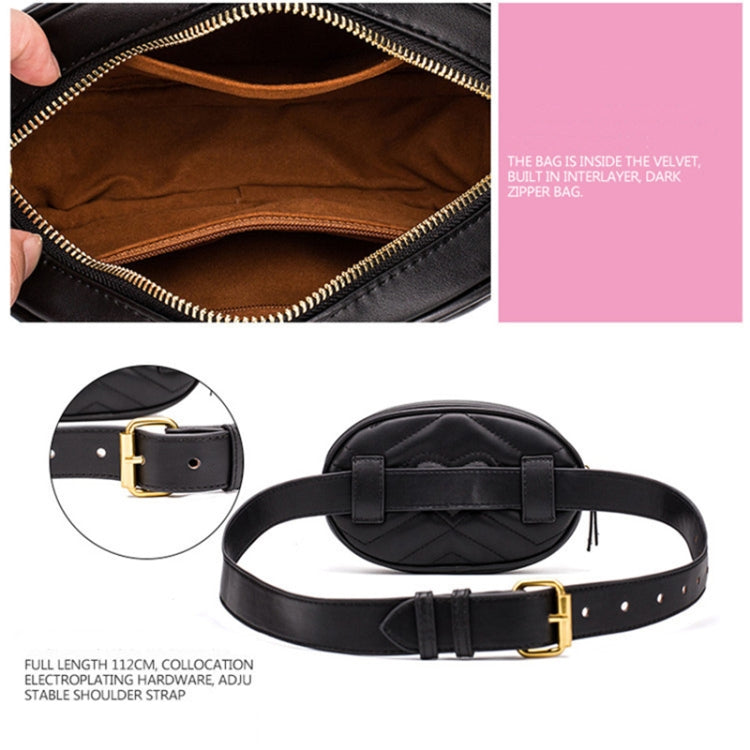 Mini Rhombic Round Waist Bag Women Luxury Leather Handbag