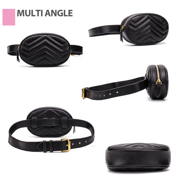 Mini Rhombic Round Waist Bag Women Luxury Leather Handbag