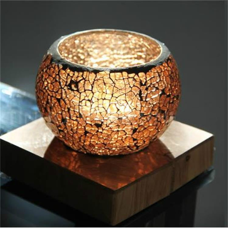 Mosaic Glass Candlestick Retro Ornaments Gift Bar Candle Cup Home Accessories