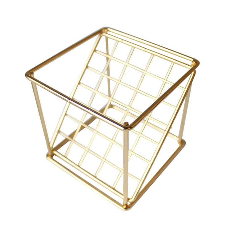 Wrought Iron Flower Stand Geometric Wall Hanging Succulent Plants Pot Wedding Creative Flower Plant Container Home Decoration, Color:Gold