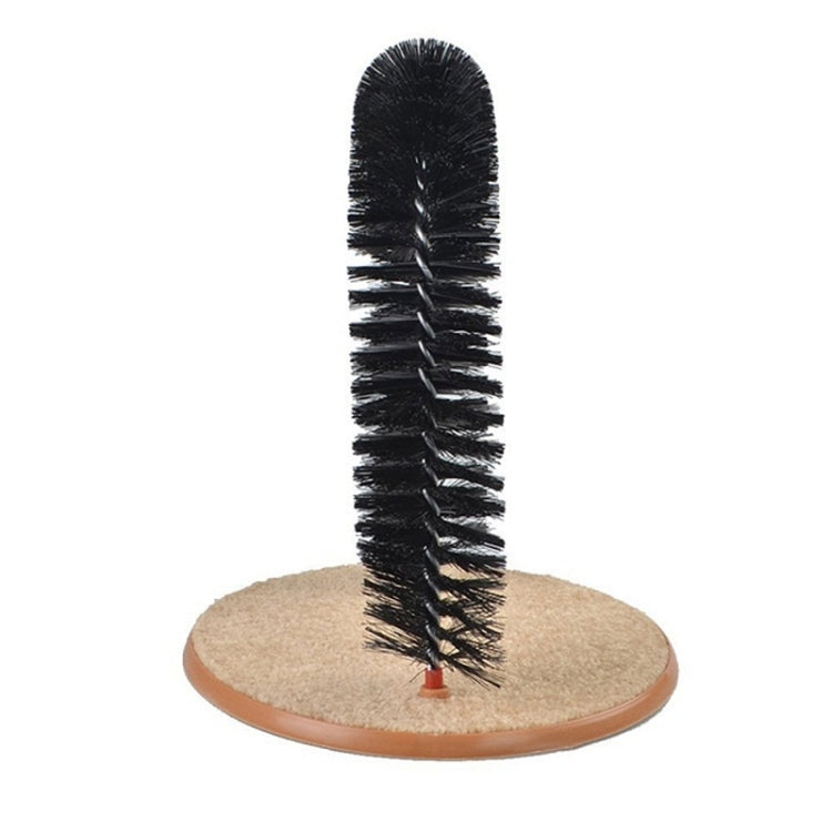 Pet Cat Self Groomer With Round Fleece Base Animal Detachable Comb Brush Scratching Toy