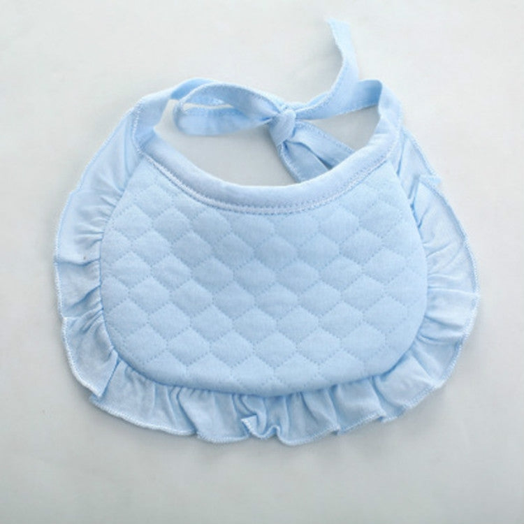 2 PCS Newborn Drool-proof Warmth With Lace Mini Bib(Blue)