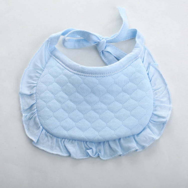 2 PCS Newborn Drool-proof Warmth With Lace Mini Bib(Blue)