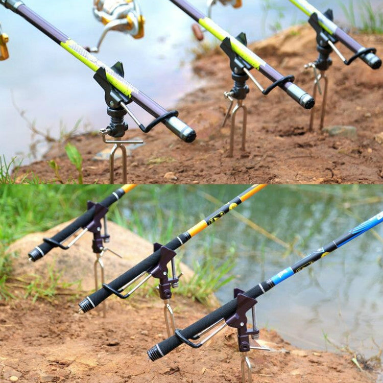 Stainless Steel Fishing Bracket Throwing Rod Sea Rod Hand Rod Fishing Rod Bracket, Color:A Purple
