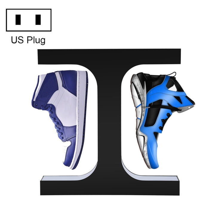 LM-011 LED Lighting Magnetic Levitation Shoes Display Stand, Style:28mm Black+White Light