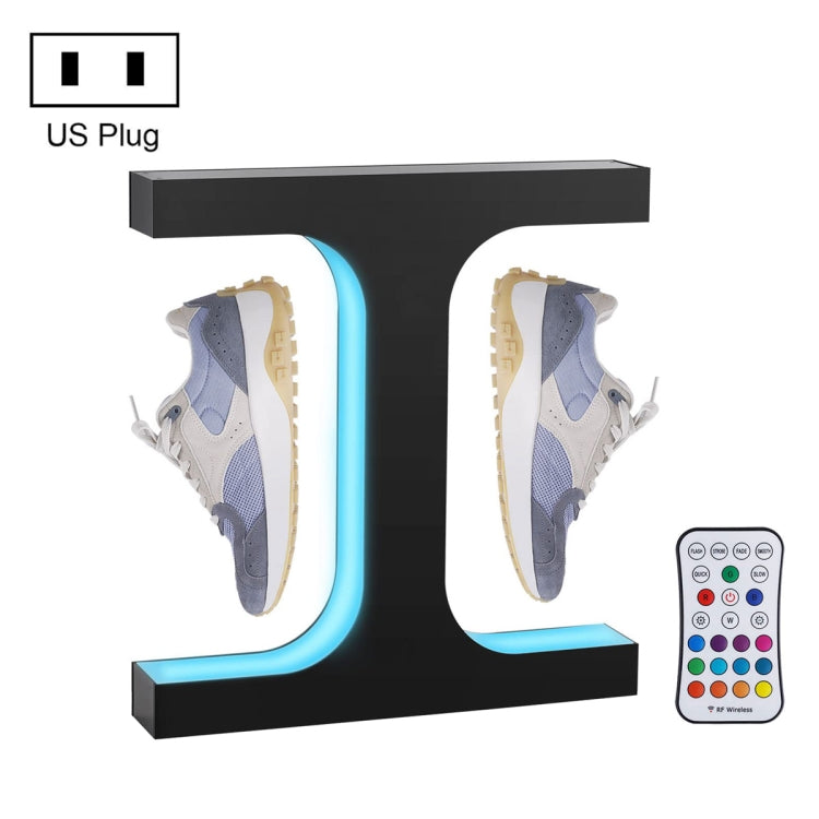 LM-011 LED Lighting Magnetic Levitation Shoes Display Stand, Style:28mm Black+Color Light+RC