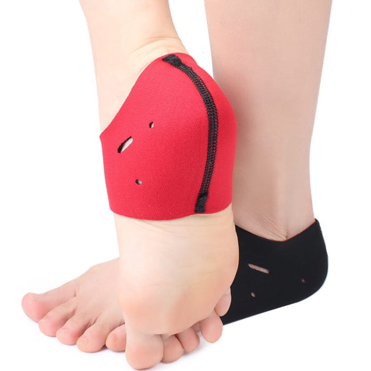 5 Pairs Perforated Heel Cover Indoor Warm Foot Cover(Black+Red)