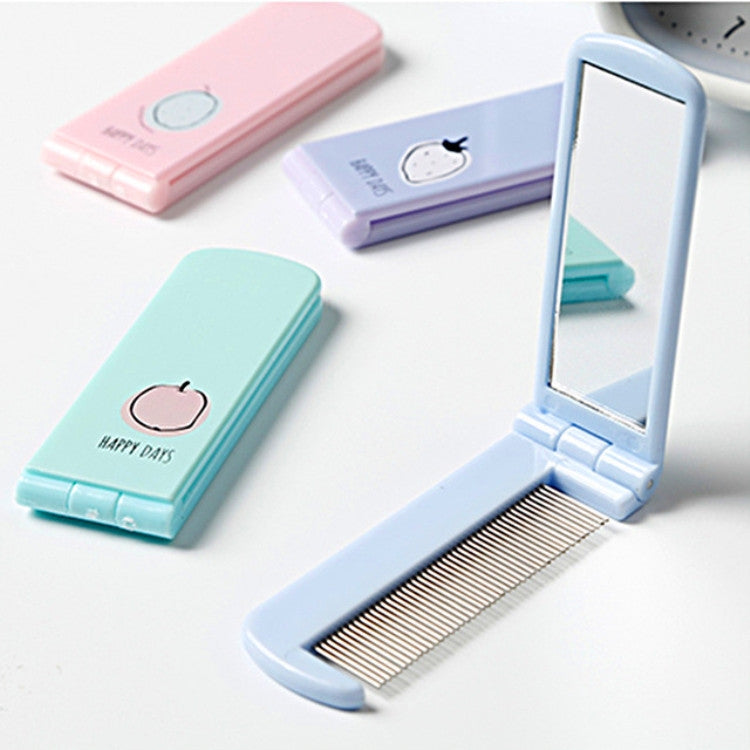 4 PCS Portable Travel Folding Hair Brush With Mirror Compact Small Size Comb Outdoor Camping Travel Hair Styling Tools(0853SB)