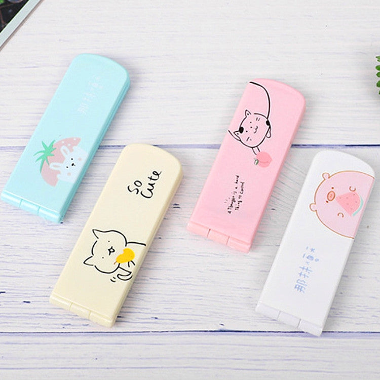 4 PCS Portable Travel Folding Hair Brush With Mirror Compact Small Size Comb Outdoor Camping Travel Hair Styling Tools(0853SB)