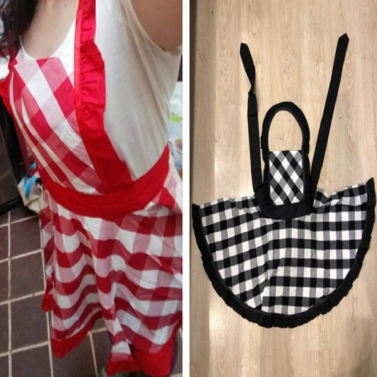 Retro Cotton Big Plaid Big Swing Apron