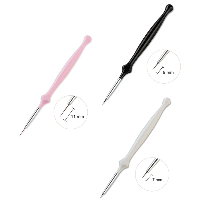 3 PCS Nail Art Brushes Drawing Line UV Gel Polish Acrylic Pen Manicure Nail Tools