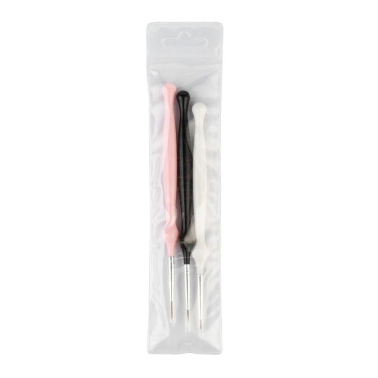 3 PCS Nail Art Brushes Drawing Line UV Gel Polish Acrylic Pen Manicure Nail Tools