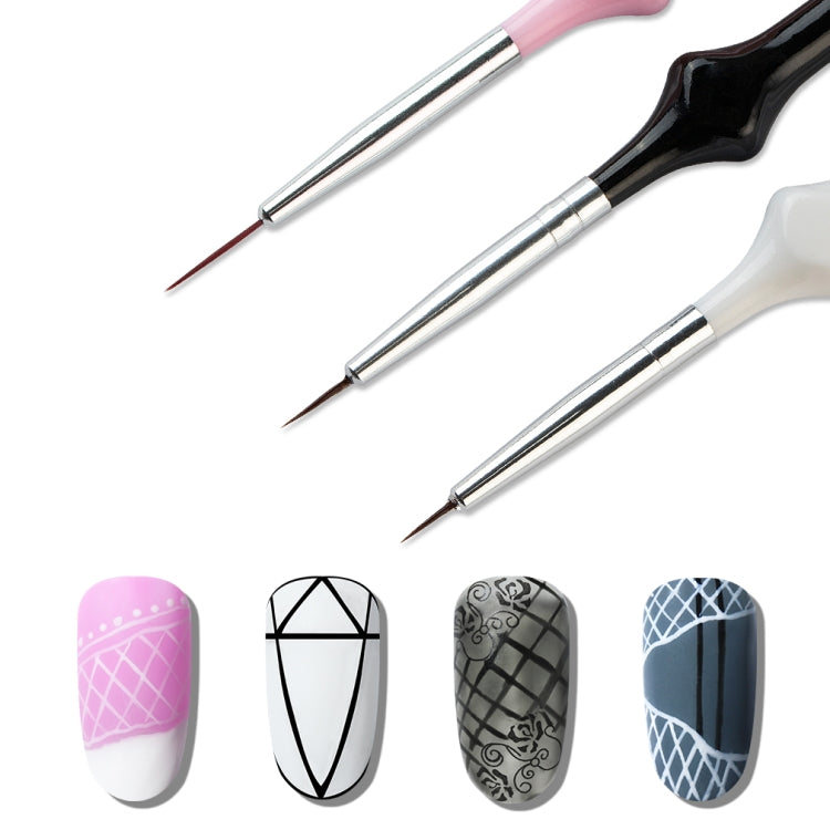 3 PCS Nail Art Brushes Drawing Line UV Gel Polish Acrylic Pen Manicure Nail Tools