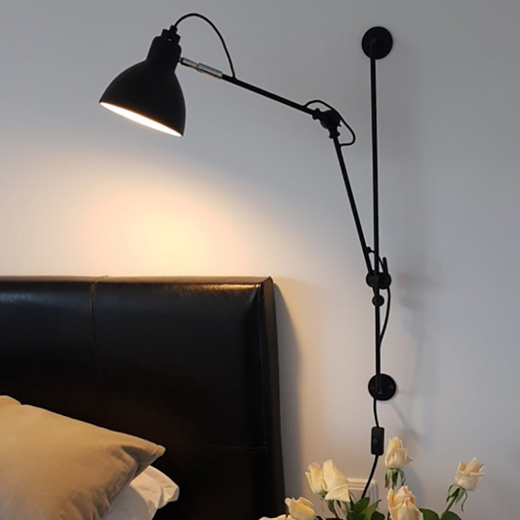 Adjustable Modern Industrial Long Rocker Trolley Lift Wall Light, Size:Short Arm