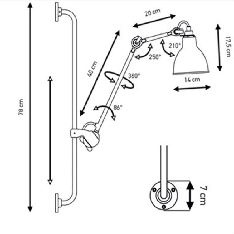 Adjustable Modern Industrial Long Rocker Trolley Lift Wall Light, Size:Short Arm