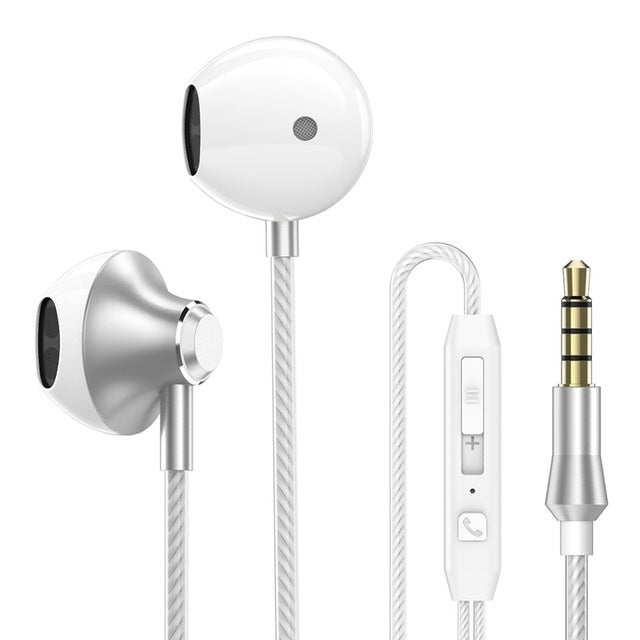 PTM D31 Hands Free Call Stereo Bass Earphones with Mic for Samsung / Xiaomi Phones