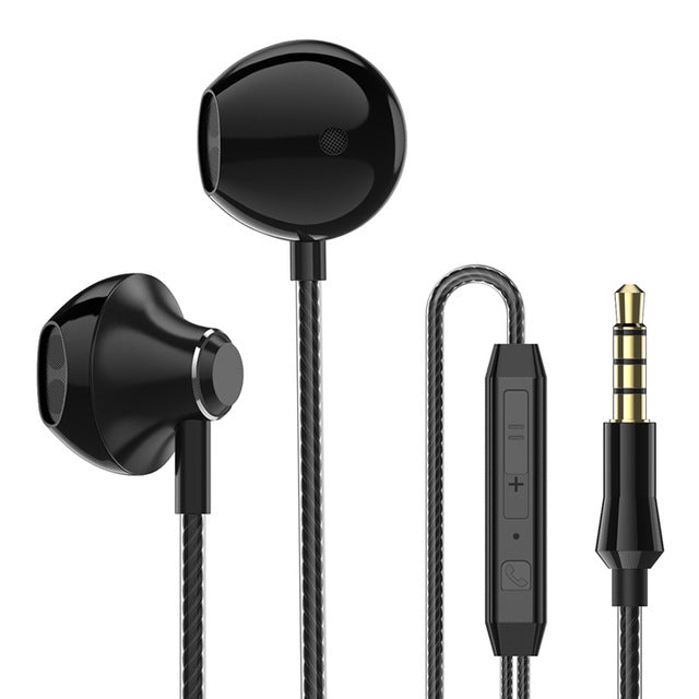 PTM D31 Hands Free Call Stereo Bass Earphones with Mic for Samsung / Xiaomi Phones