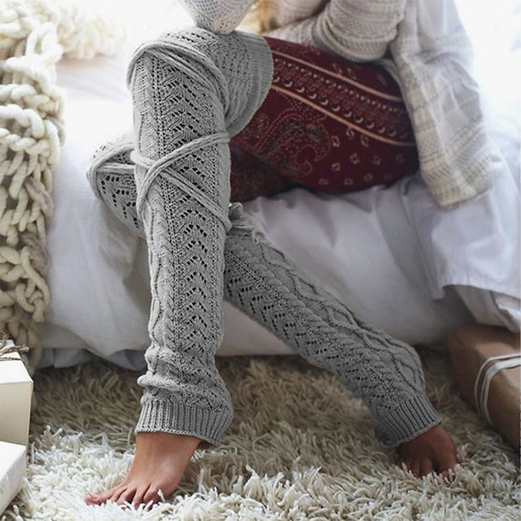 Autumn and Winter Women Over-the-knee High Tube Wool Socks, Size:One Size