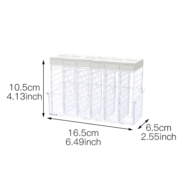 6 PCS Spice Seasoning Box PP Salt Pepper Jars Box Kitchen Spice Storage Bottles