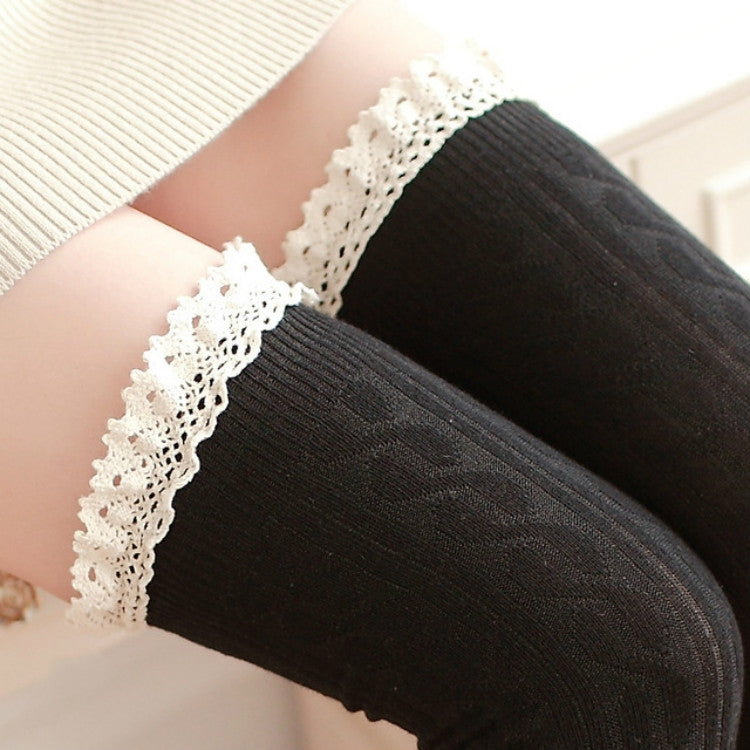 Lace High Knee Long Tube Women Socks, Size:One Size