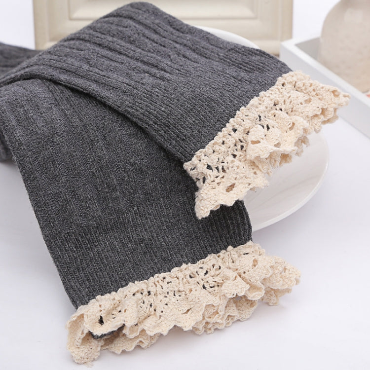 Lace High Knee Long Tube Women Socks, Size:One Size