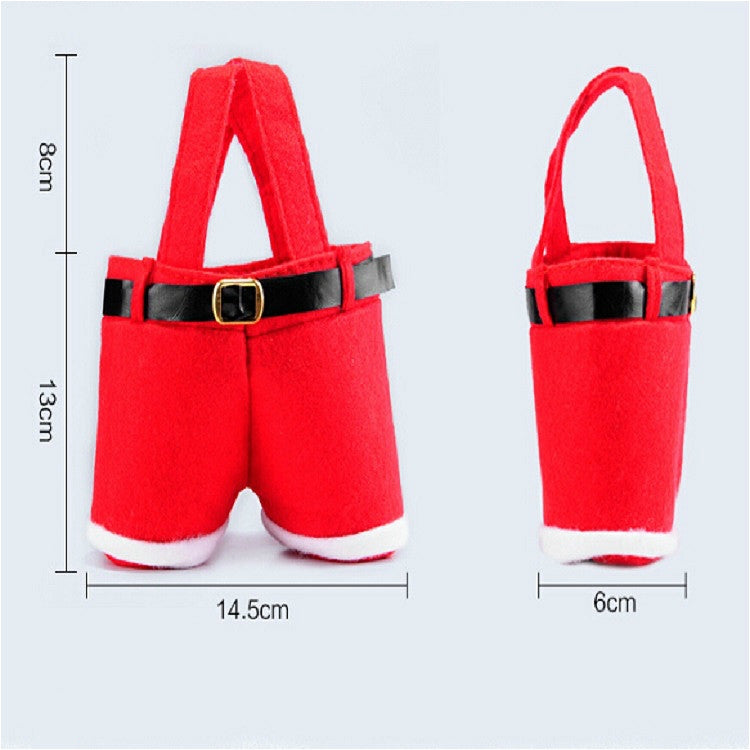 Santa Claus Suspenders Pants Candy Bottle Gift Bag Decoration