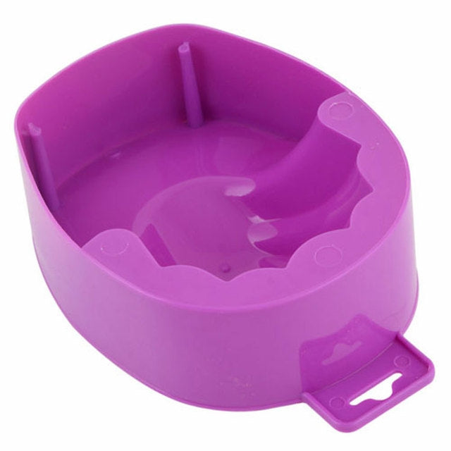 Nail Art Hand Wash Remover Soak Bowl DIY Salon Nail Spa Bath Treatment Manicure Tools Dead Skin Cleaning Software Nursing Bowl(Purple)
