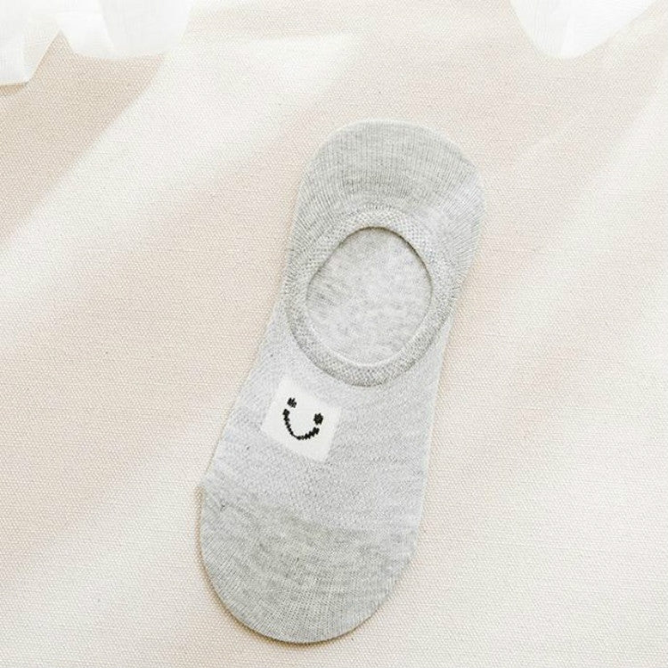 Smiling Face Mesh Invisible Shallow Mouth Socks Cotton Sailboat Socks, Size:One Size