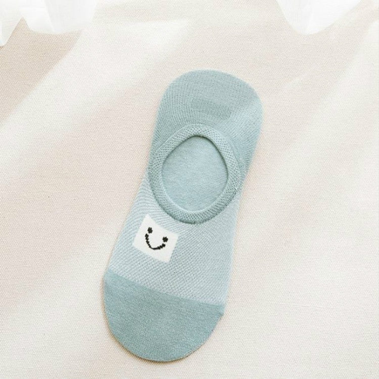Smiling Face Mesh Invisible Shallow Mouth Socks Cotton Sailboat Socks, Size:One Size