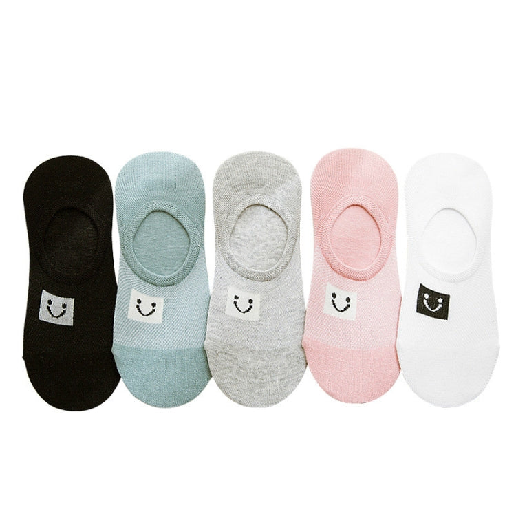 Smiling Face Mesh Invisible Shallow Mouth Socks Cotton Sailboat Socks, Size:One Size