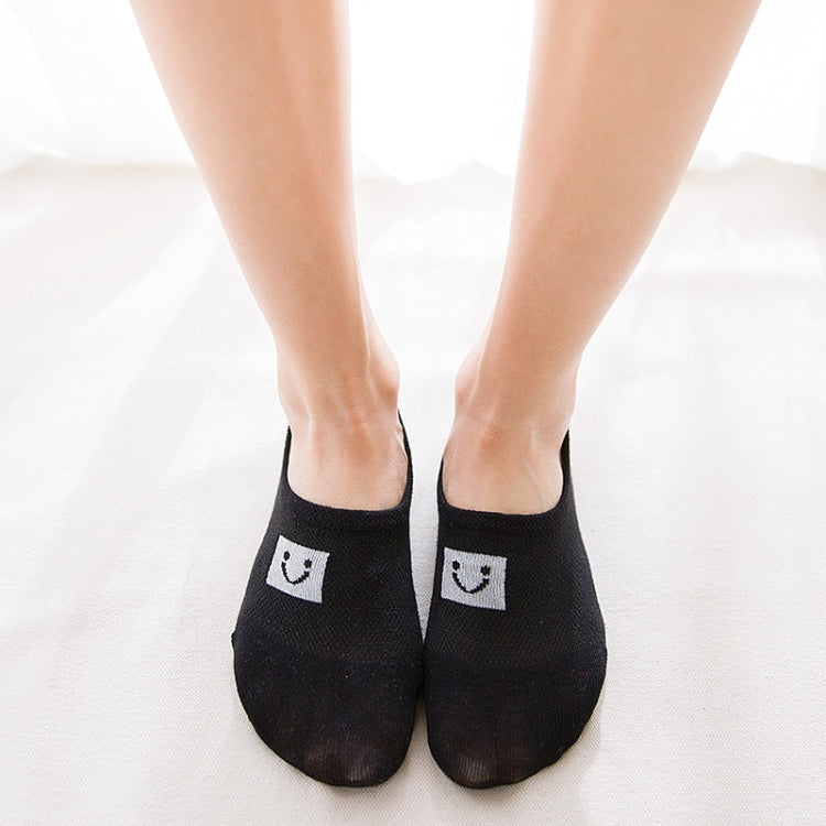 Smiling Face Mesh Invisible Shallow Mouth Socks Cotton Sailboat Socks, Size:One Size