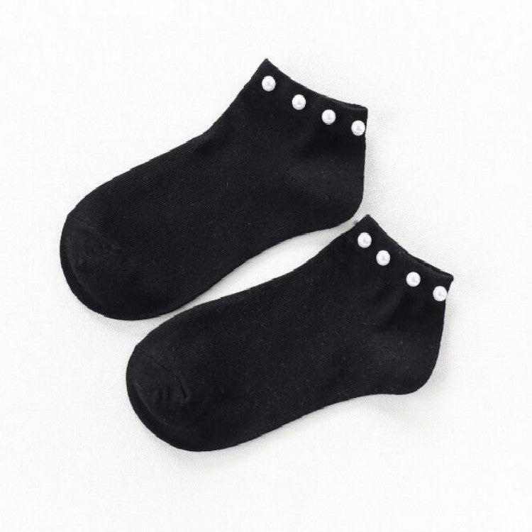 Ladies Short Socks Candy Color Socks Cotton Lovely Shiny Pearl Socks