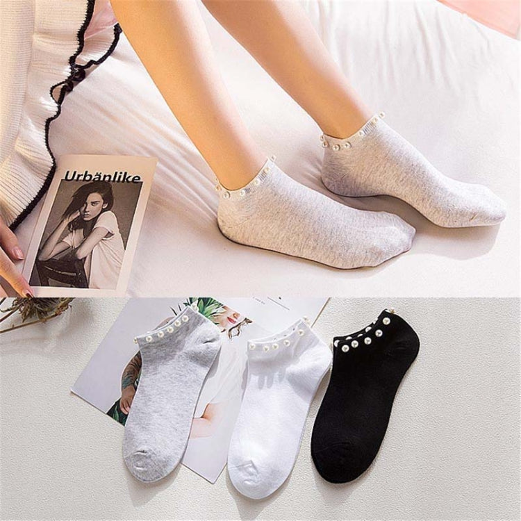 Ladies Short Socks Candy Color Socks Cotton Lovely Shiny Pearl Socks