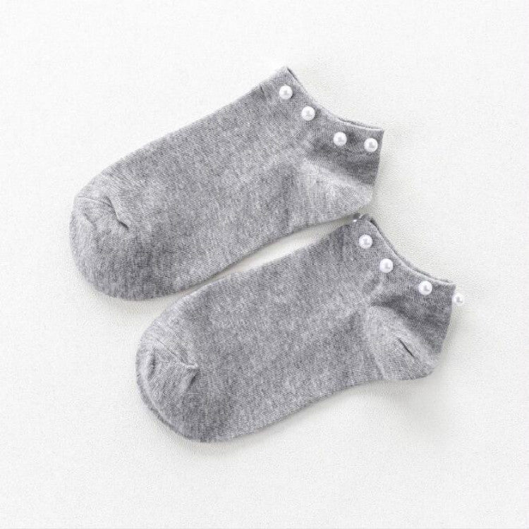Ladies Short Socks Candy Color Socks Cotton Lovely Shiny Pearl Socks