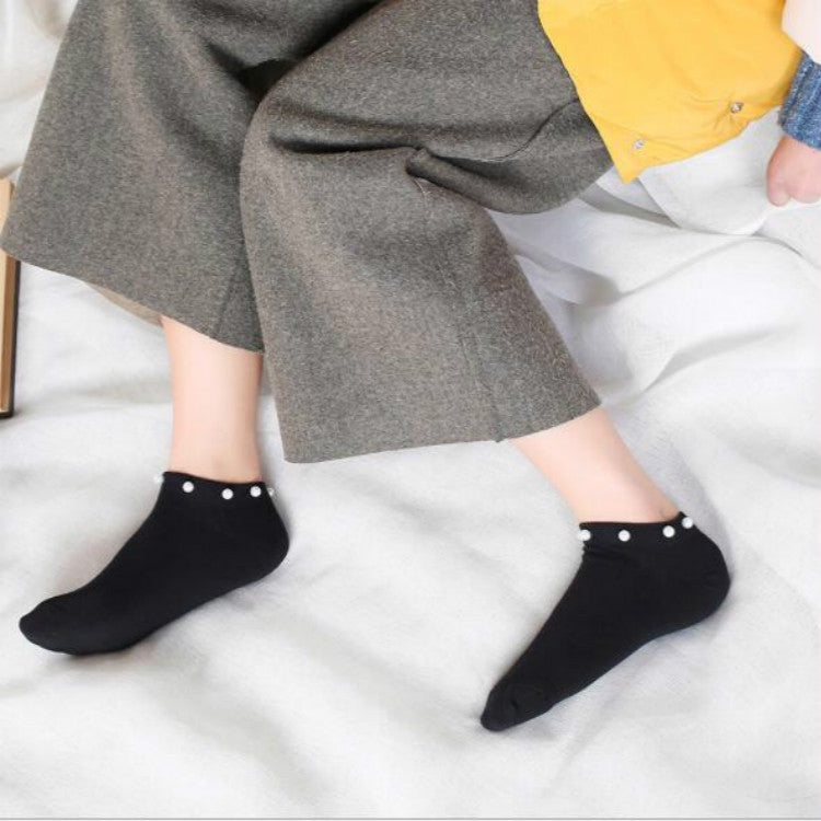 Ladies Short Socks Candy Color Socks Cotton Lovely Shiny Pearl Socks