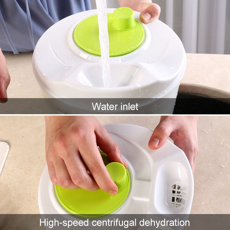 Vegetable Fruit Drain Basket Dehydrator Multifunction Kitchen Tools(White + Green)