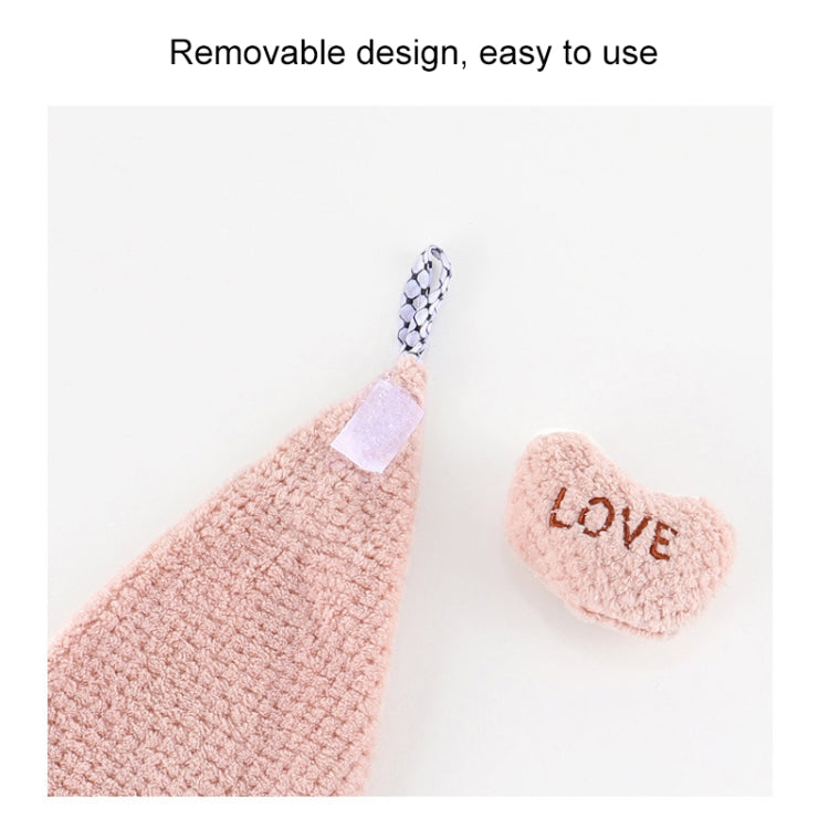 Heart Shape Thickened Kitchen Hanging Water Tower Hand Towel Kitchen Tool(Light Coffee)