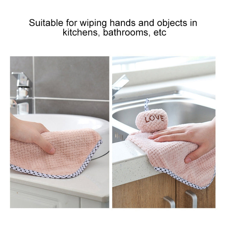 Heart Shape Thickened Kitchen Hanging Water Tower Hand Towel Kitchen Tool(Light Coffee)