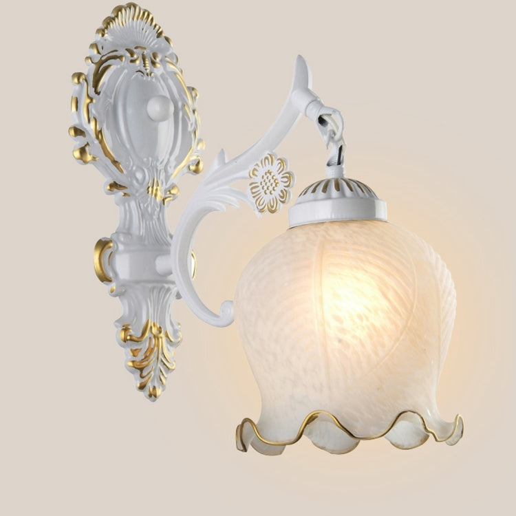 Single Head Wrought Iron Antique Bedroom Bedside Corridor Balcony Corridor Wall Lamp without Bulb