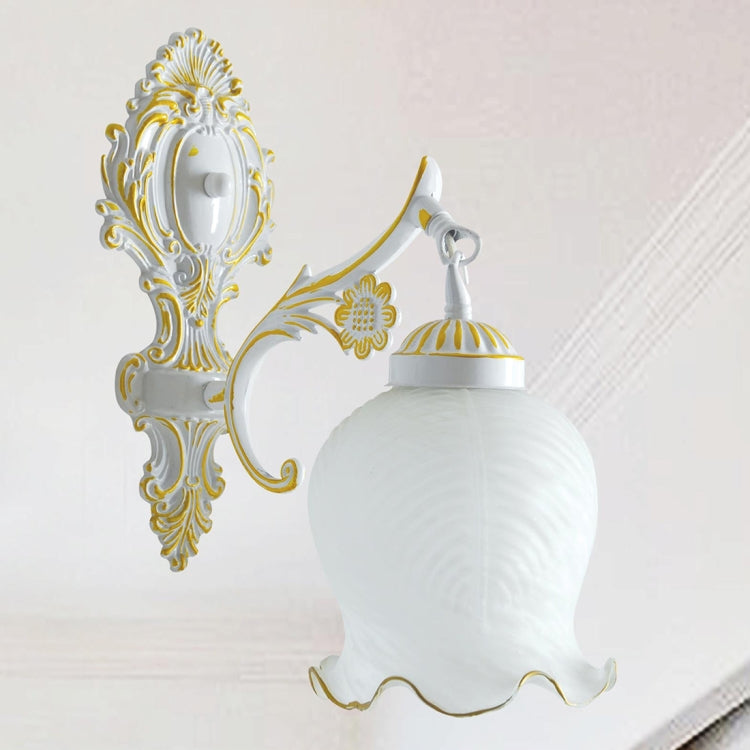 Single Head Wrought Iron Antique Bedroom Bedside Corridor Balcony Corridor Wall Lamp without Bulb