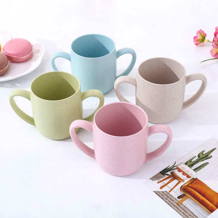 2 PCS  Wheat Straw Double Ear Mug Healthy Mouth Cup