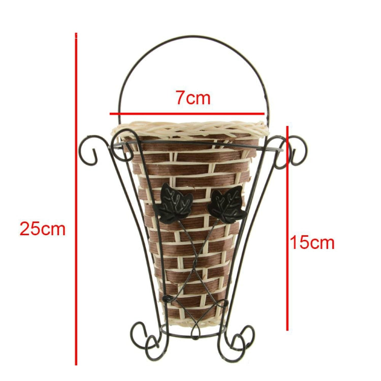 2 PCS Weave Vine Wall Hanging Flower Basket Flower Home Decor, Random Color Delivery