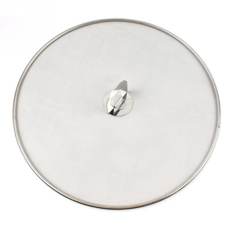 2 PCS Stainless Steel Oil Proof Cover Fried Oil Splash Proof Net Cover Pizza Tray Kitchen Gadget, Size:33cm(Stainless steel)