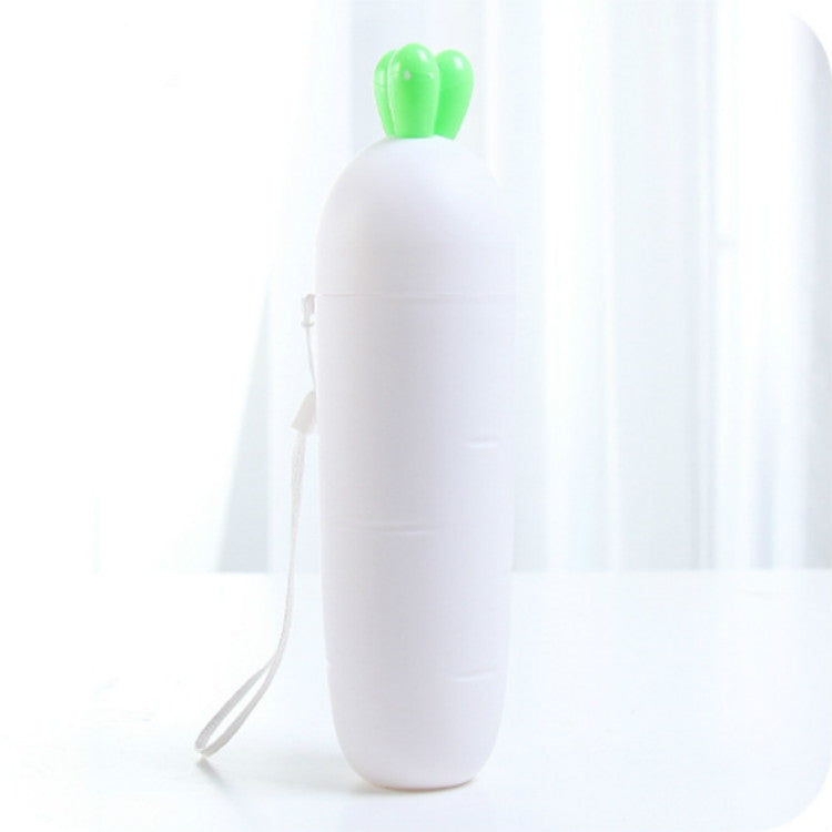 Portable Toothbrush Cup Brush Radish Outdoor Wash Travel Tooth Box with Cover Cap(White)