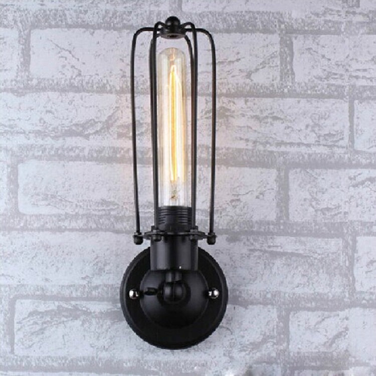 Simple Personality Creative Retro Living Room Dining Room Study Aisle Bedside Wrought Iron LED Wall Lamp without Light Source, Size:Single Head