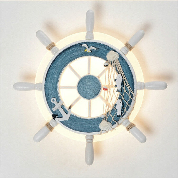 Blue LED Creative Helmsman Modern Minimalist Children Lamp Indoor Lighting Wall Lamp, Color Temperature:Cool White(5500-7000K)